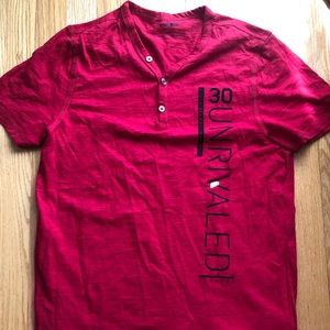 Brand New Express Red Henley / Small